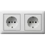 GIRA 479304 SCHUKO 2 ligzdu kontaktligzda ar rāmi, tīri balta