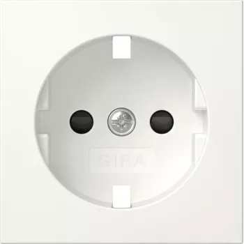 Gira 492103 Vāciņš SCHUKO kontaktligzdai ar eņģu vāku, System 55, tīri balts