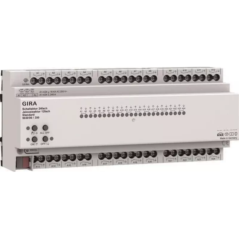 Gira KNX ONE 503000 Komutācijas un žalūziju izpildmehānisms 24x/12x 16 A Standarta