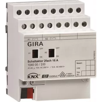 GIRA KNX komutācijas izpildmehānisms 2 kanālu 16A DIN sliedes 104000