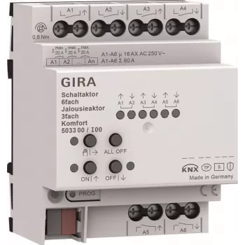 Gira KNX komutācijas un žalūziju izpildmehānisms 6f/3f 16 A 503300