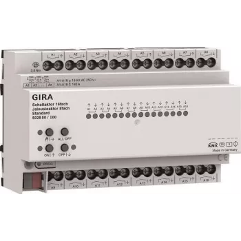 Gira KNX komutācijas un žalūziju/ruļļu izpildmehānisms 16/8-kārtīgs 16 A REG Plus ar KNX Secure 502800