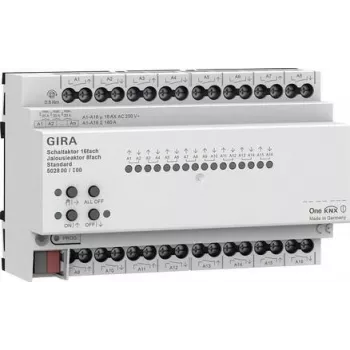 Gira KNX komutācijas un žalūziju/ruļļu izpildmehānisms 16/8-kārtīgs 16 A REG Plus ar KNX Secure 502800