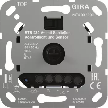 Gira istabas temperatūras regulators 230 V NO kontakts 247400