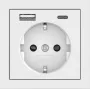 Gira SCHUKO kontaktligzda ar USB barošanas bloku, 2x USB-A 5V 2.1A, iestrādājama, tīri balta spīdīga 245970