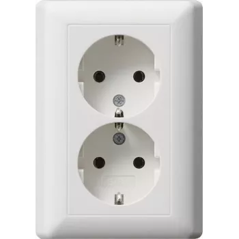 Gira Standard 55 dubultā SCHUKO kontaktligzda tīri balta matēta (078804)