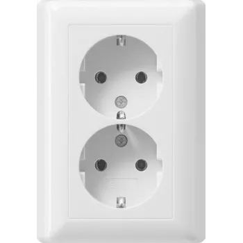 Gira Standard 55 dubultā SCHUKO kontaktligzda, tīri balta, spiedspailes, bez spīlēm 078803