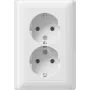 Gira Standard 55 dubultā SCHUKO kontaktligzda, tīri balta, spiedspailes, bez spīlēm 078803