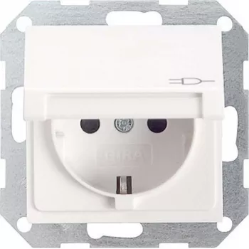 Gira System 55 Schuko kontaktligzdas ieliktnis, tīri balts spīdīgs, 16 A, 250 V, skrūvju spailes, ierīkojams 045403