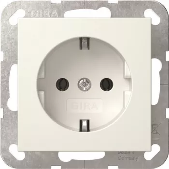 Gira System 55 SCHUKO kontaktligzda, tīri balta, iemontējama, 16 A 446603