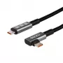 Gizzu 100W 10Gbps Type-C leņķa kabelis 1m