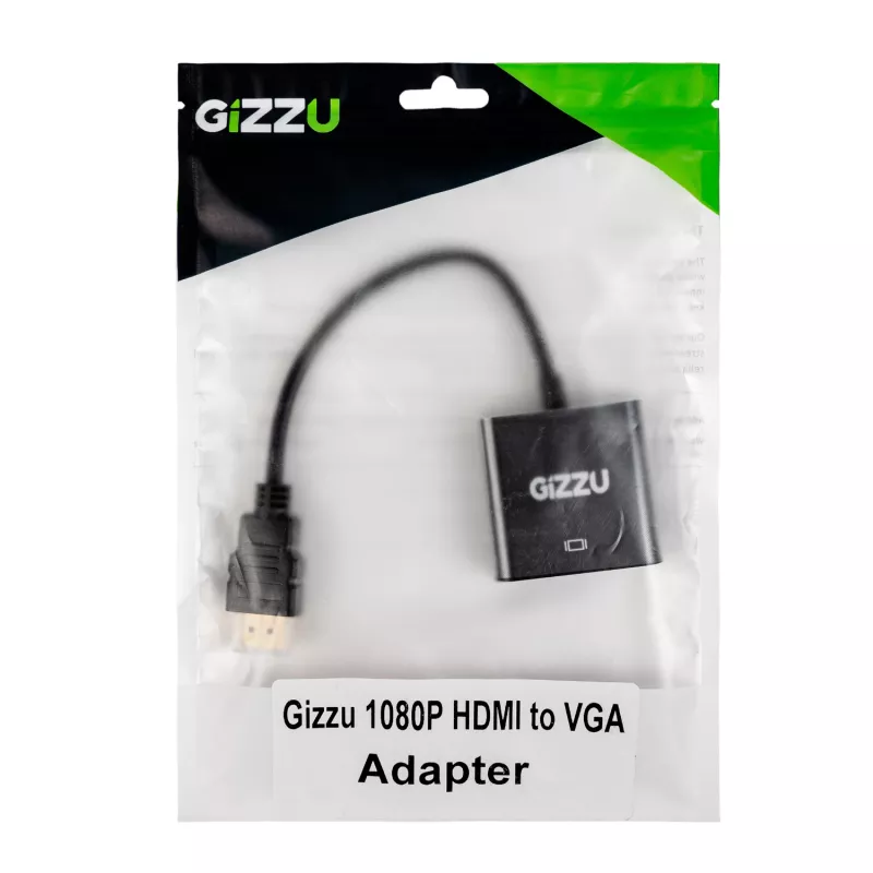 Gizzu 1080P HDMI uz VGA adapteris Poly