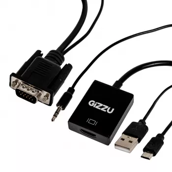 Gizzu 1080P VGA uz HDMI adapteris ar audio