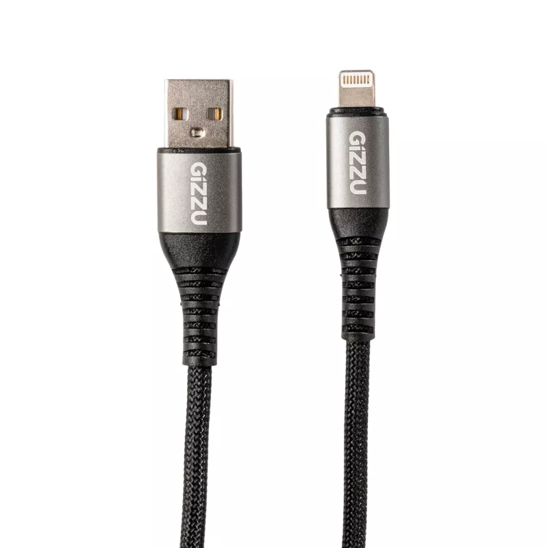 GIZZU 12W USB uz Lightning 2m kabelis – MFi sertificēts ātrai uzlādei un sinhronizācijai