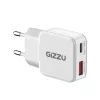 Gizzu 2-Port 20W GaN sienas lādētājs USB-C PD 3.0 + USB-A QC 3.0 ātrās uzlādes adapteris - balts