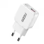 Gizzu 2-Port 20W GaN sienas lādētājs USB-C PD 3.0 + USB-A QC 3.0 ātrās uzlādes adapteris - balts
