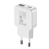 Gizzu 2-Portu 30W GaN sienas lādētājs USB-C PD + USB-A QC balts