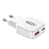 Gizzu 2-Portu 30W GaN sienas lādētājs USB-C PD + USB-A QC balts
