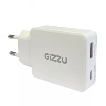 Gizzu 2 portu 65W GaN sienas lādētājs