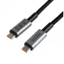 GIZZU 240W 20Gbps USB-C uz USB-C pīts kabelis 1m melns