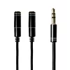 Gizzu 3-Pole Audio Splitter Cable - Melns