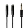 Gizzu 3-Pole Audio Splitter Cable - Melns