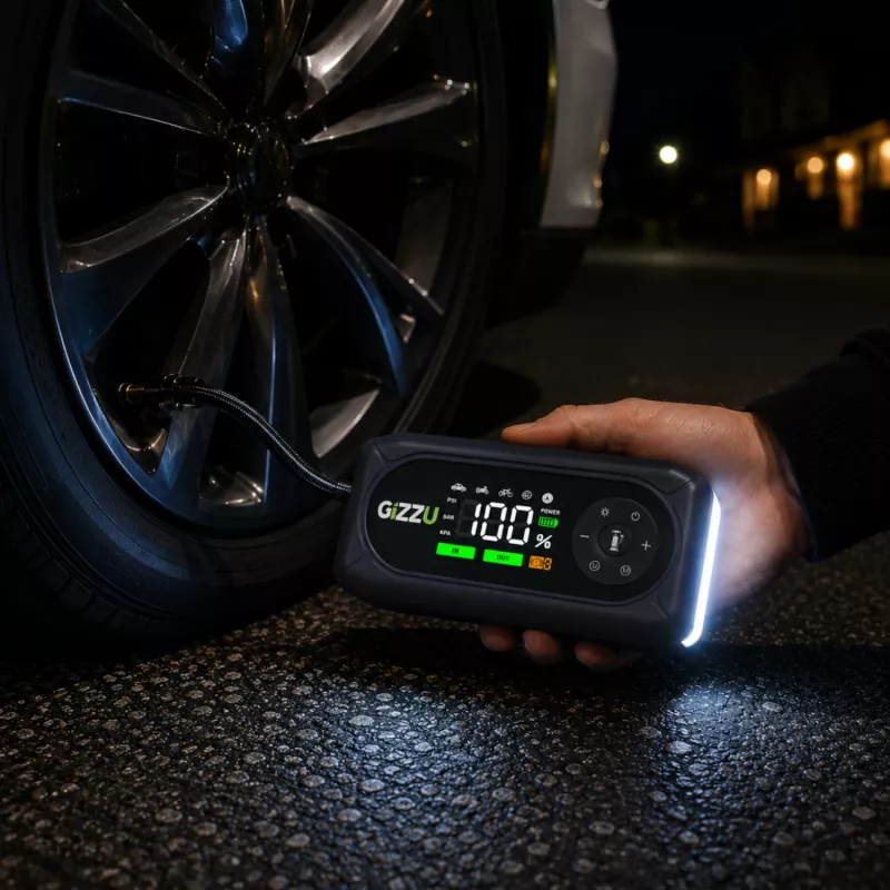 Gizzu 4-in-1 palaidējs un gaisa kompresors