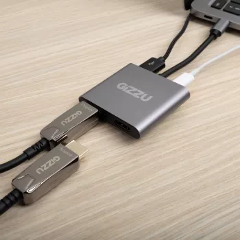 Gizzu 4-in-1 Type-C uz Dual HDMI centrmezgls