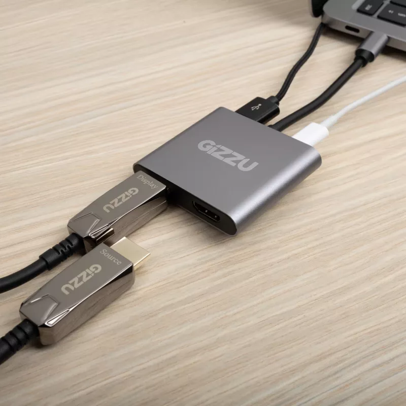 Gizzu 4-in-1 Type-C uz Dual HDMI centrmezgls
