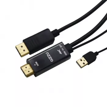 Gizzu 4K HDMI uz DisplayPort aktīvais pārveidotāja kabelis 1,8 m melns