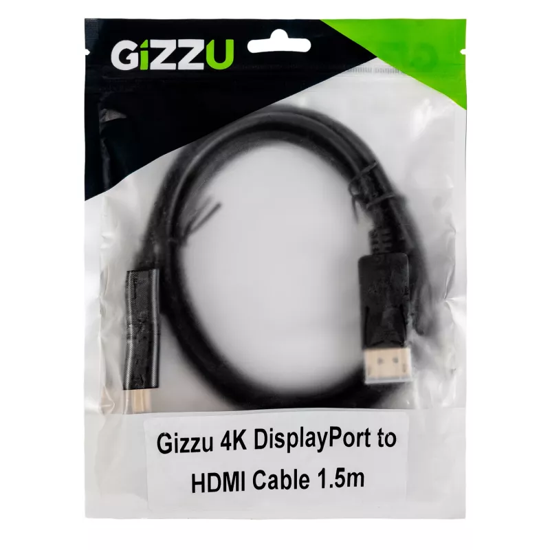 Gizzu 4K60Hz DisplayPort uz HDMI kabelis 1,5 m
