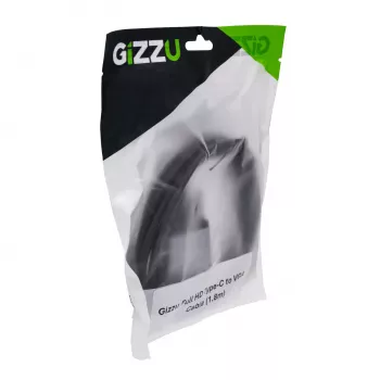 Gizzu Full HD USB-C uz VGA adaptera kabelis 1,8 m melns