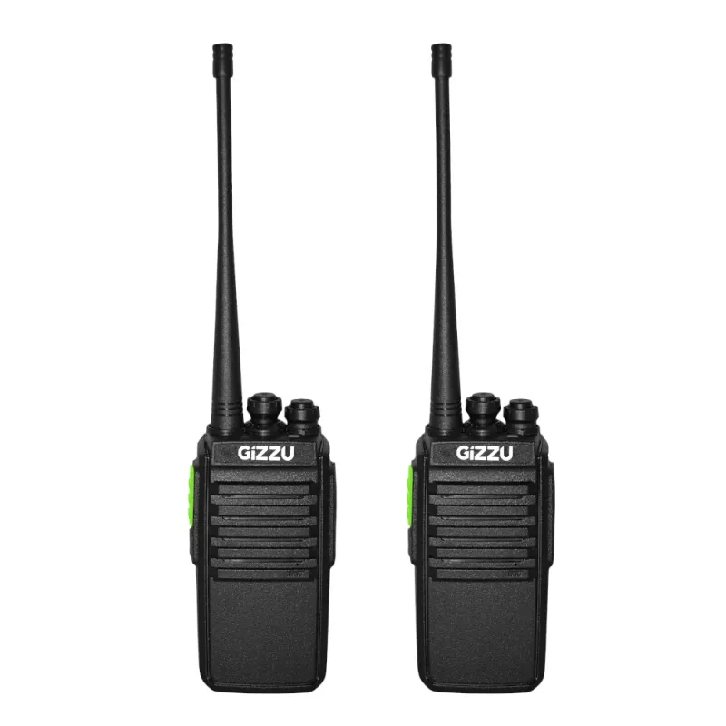 Gizzu Patrol Walkie Talkie komplekts PMR446 8 kanālu divvirzienu radio ar VOX, skenēšanu, lukturīti – melns/oranžs (2 iepakojums)
