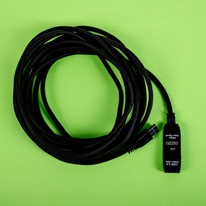 Gizzu USB 3.0 aktīvais pagarinātāja kabelis 5m - Melns