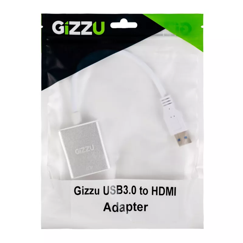 Gizzu USB 3.0 uz HDMI adapteris - Full HD 1080p video izvade, melns