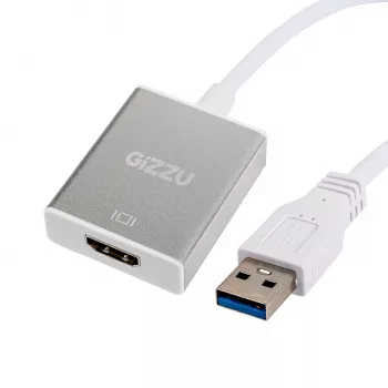 Gizzu USB 3.0 uz HDMI adapteris - Full HD 1080p video izvade, melns