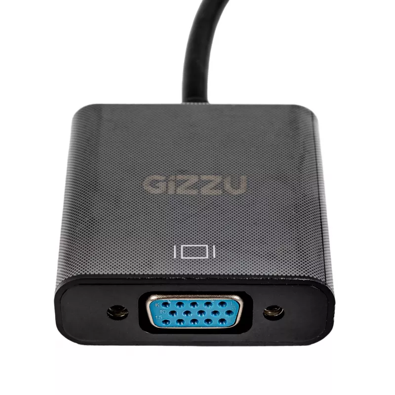 Gizzu USB 3.0 uz VGA adapteris – Full HD 1080p ārējais video pārveidotājs, USB-A vīrietis uz VGA sieviete, ar kopnes barošanu, melns