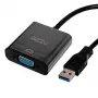 Gizzu USB 3.0 uz VGA adapteris – Full HD 1080p ārējais video pārveidotājs, USB-A vīrietis uz VGA sieviete, ar kopnes barošanu, melns