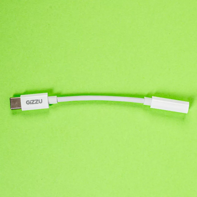 Gizzu USB Type-C uz 3,5 mm AUX audio adapteris - balts