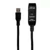 Gizzu USB3.0 aktīvais pagarinātāja kabelis 10m – 5Gbps SuperSpeed retranslatora kabelis ar signāla pastiprinātāju, USB-A vīrietis uz sievieti, barošana no kopnes ar papildu DC portu, melns