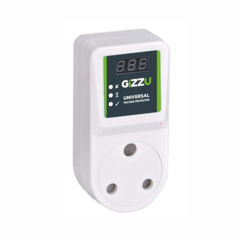 GIZZU Voltage Protector 16A - Aizsardzība pret sprieguma pārspriegumiem un pārāk zemu/paaugstinātu spriegumu mājas ierīcēm
