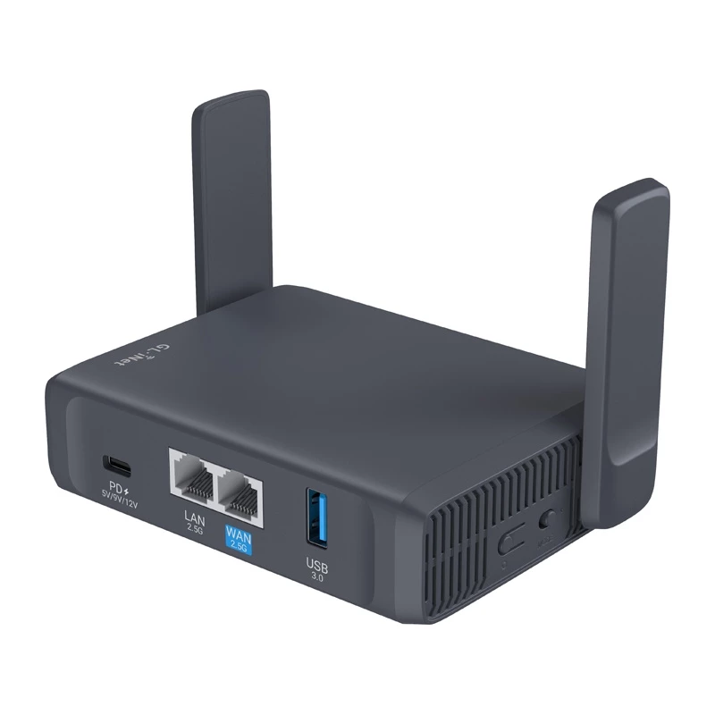 GL.iNet Slate 7 AC750 divjoslu gigabitu bezvadu maršrutētājs ar OpenWrt, USB 2.0, MicroSD slotu, VPN atbalstu