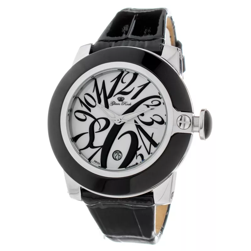 GLAM ROCK GR32083 Sieviešu pulkstenis 44mm Balta āda