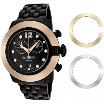 GLAM ROCK GR32183 Vīriešu Šveices kvarca rokas pulkstenis 44mm Melns silikons