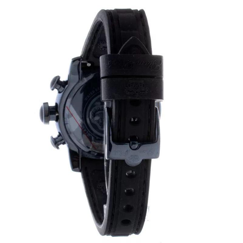 GLAM ROCK GR50112 Miami Sieviešu Šveices kvarca hronogrāfa pulkstenis 42mm Melns silikons