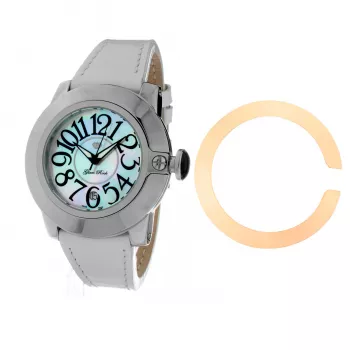 GLAM ROCK Sieviešu pulkstenis GR32050 44mm Šveices kvarca hronogrāfs Balta silikona siksniņa