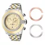 GLAM ROCK Sieviešu pulkstenis GR32159 (44mm) - Šveices kvarcs, balts pērļu mākoņa ciparnīca, silikona siksniņa
