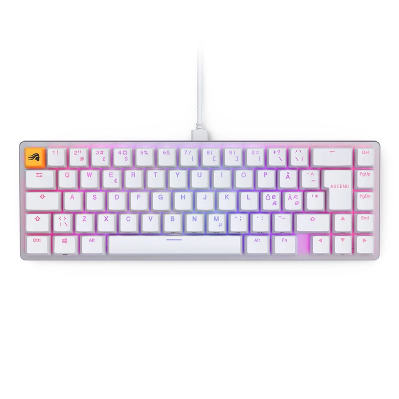 Glorious GMMK 2 Compact tastatūra - Fox slēdži, Nordic izkārtojums, balta