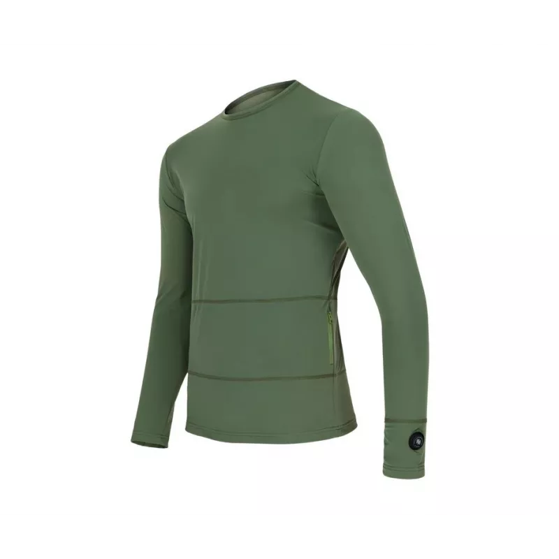 Glovii GJ1CM Heated Base Layer Top Crew Neck Long Sleeve Black