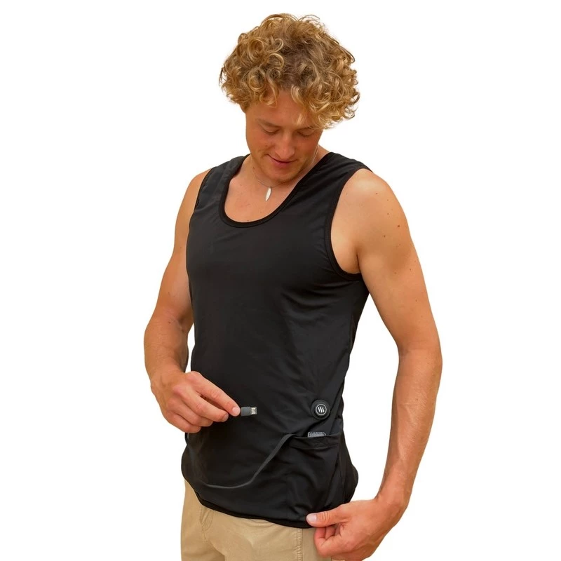 GLOVII GV2XL Apsildāmā veste - Unisex, Elastīga, USB Barošana, 5 Apsildes Zonas, 3 Siltuma Līmeņi, Melna, S-2XL